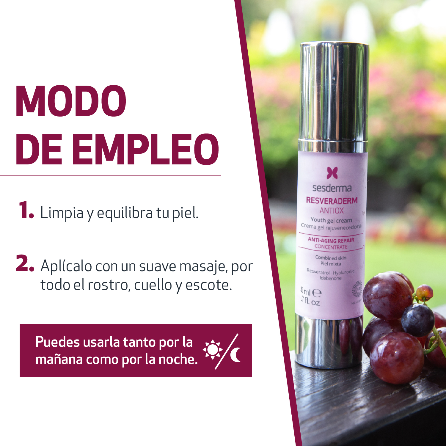 Resveraderm,crema gel,sesderma,rejuvenecedora