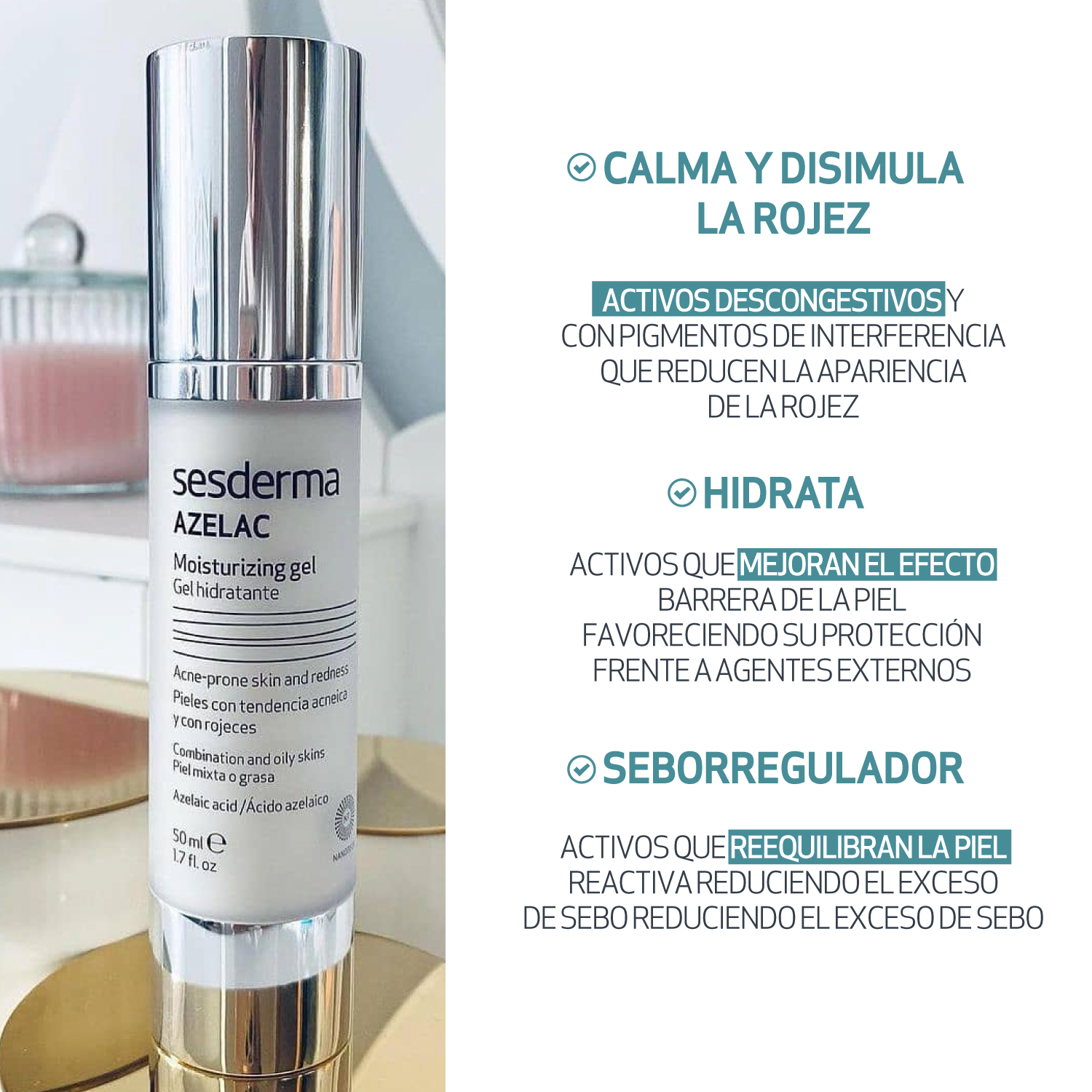 azelac,hidratante,rojeces,sesderma