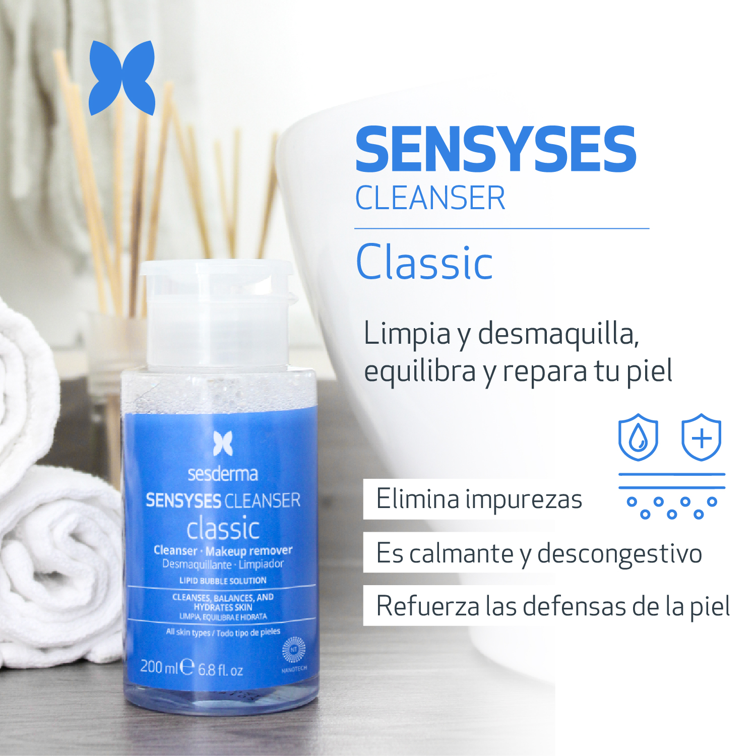 sensyses,sesderma,limpieza,sensible