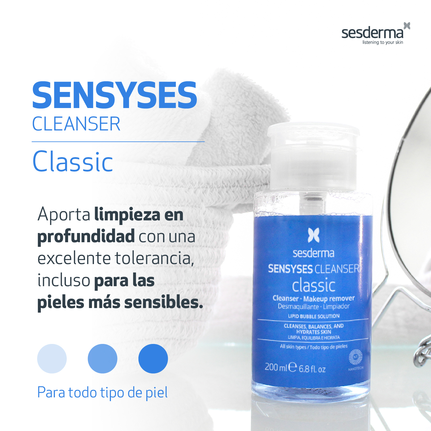 sensyses,sesderma,limpieza,sensible