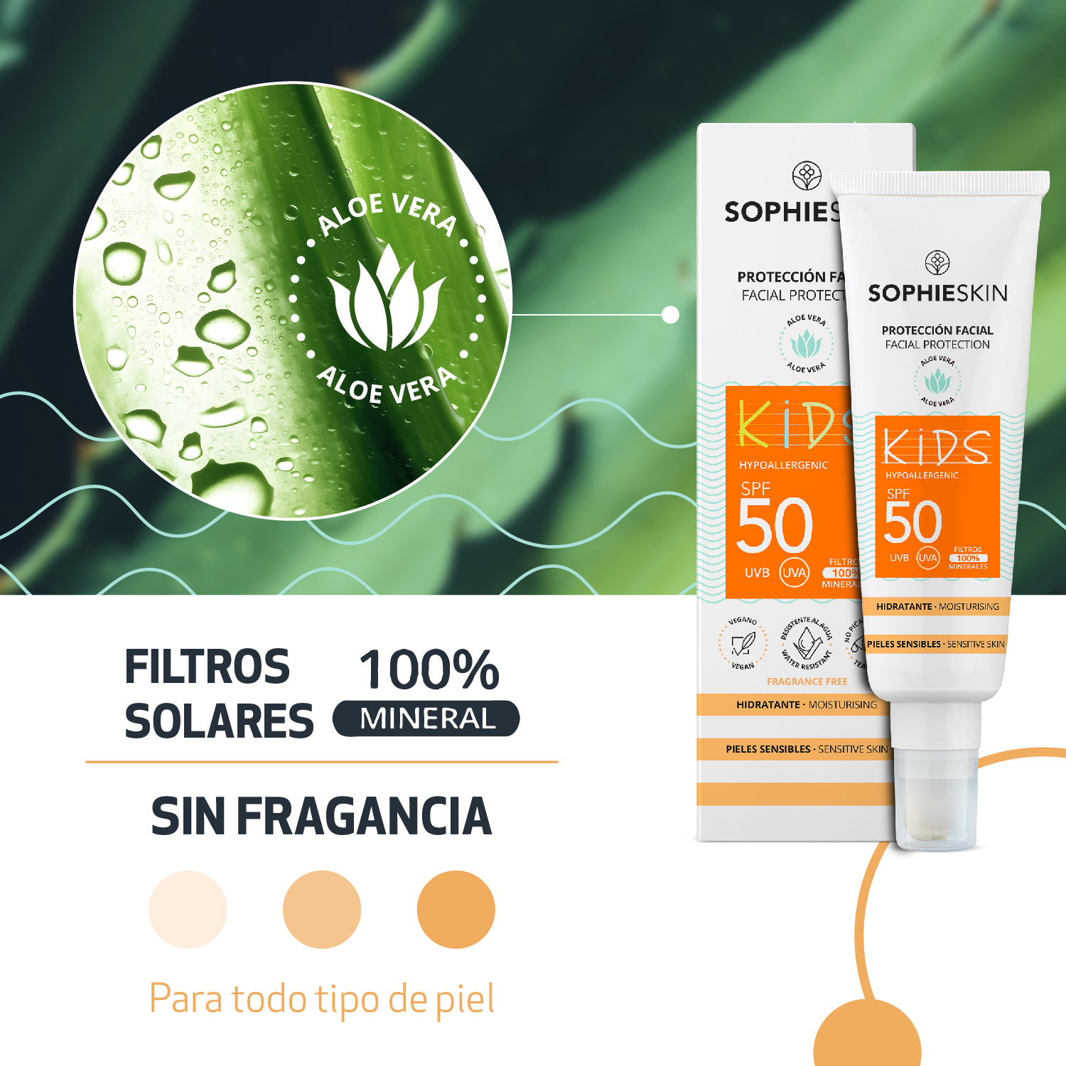 Protector solar, kids,sophieskin